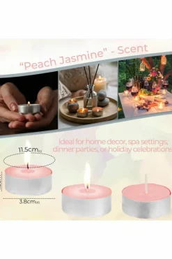 Candles & Diffusers|Candles*Deco Express Scented 25 Packs Tealights - Peach Jasmine Orange