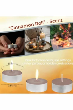 Candles & Diffusers|Candles*Deco Express Scented 25 Packs Tealights - Cinnamon Roll Brown