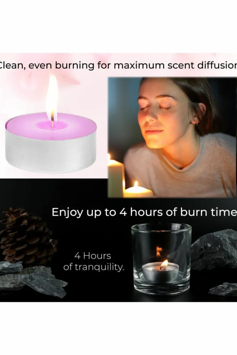 Candles & Diffusers|Candles*Deco Express Scented 25 Packs Tealights - Rose Petals Pink