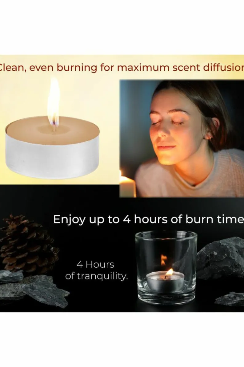 Candles & Diffusers|Candles*Deco Express Scented 25 Packs Tealights - Sandalwood and Patchouli Brown