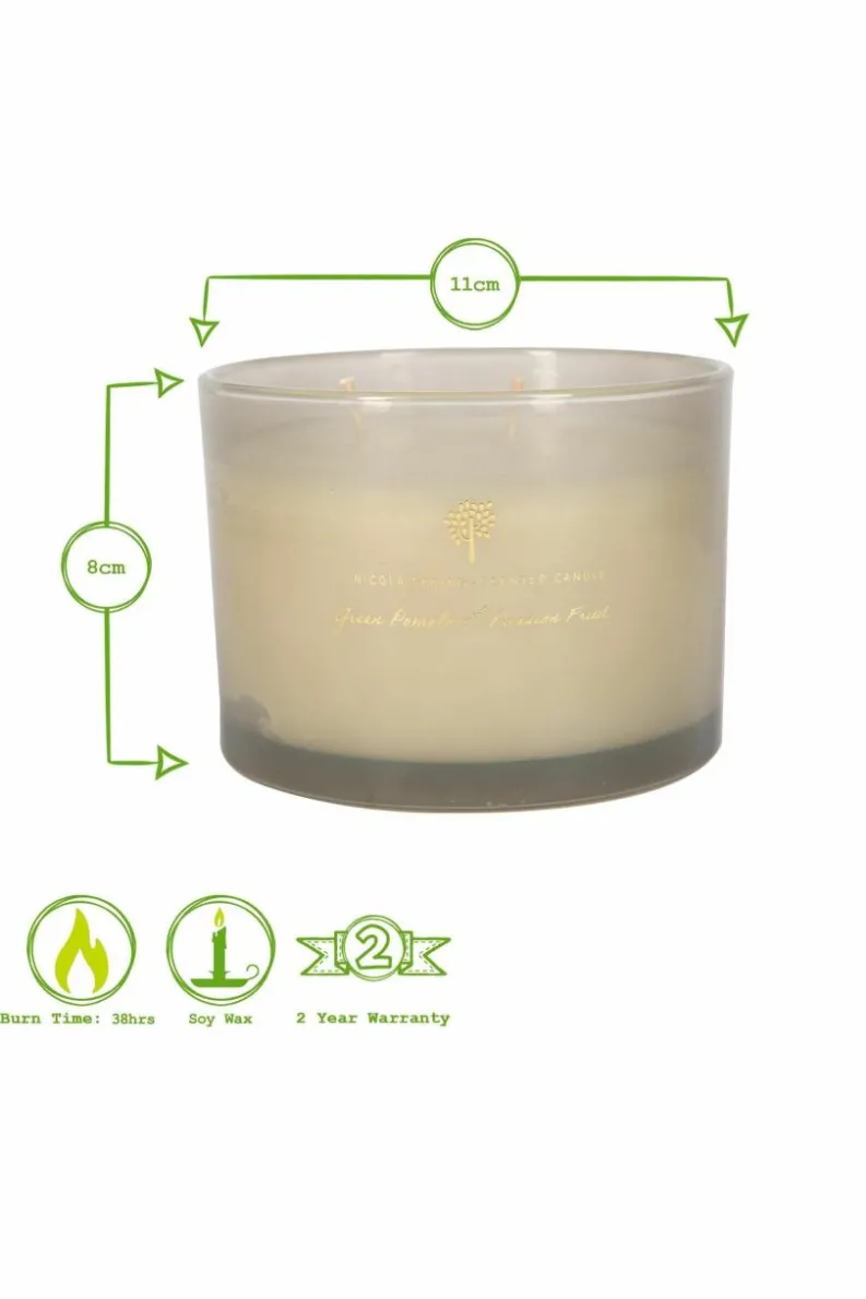 Candles & Diffusers|Candles*Nicola Spring Scented Candle & Reed Diffuser Set 350g Green Pomelo & Passion Fruit Grey