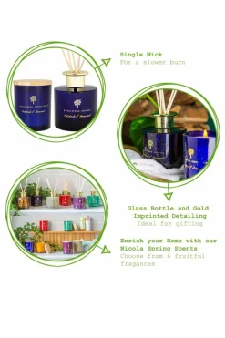 Candles & Diffusers|Candles*Nicola Spring Scented Candle & Reed Diffuser Set - 130g - Patchouli & Rosewood Blue