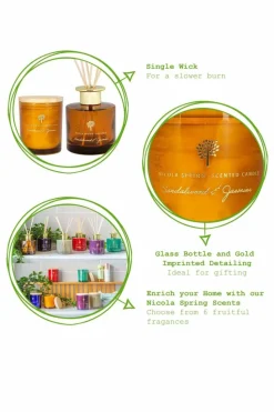 Candles & Diffusers|Candles*Nicola Spring Scented Candle & Reed Diffuser Set 130g Sandalwood & Jasmine Orange