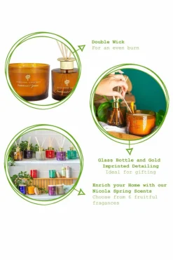 Candles & Diffusers|Candles*Nicola Spring Scented Candle & Reed Diffuser Set 350g Sandalwood & Jasmine Orange