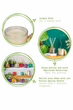 Candles & Diffusers|Candles*Nicola Spring Scented Candle & Reed Diffuser Set 130g Green Pomelo & Passion Fruit Grey