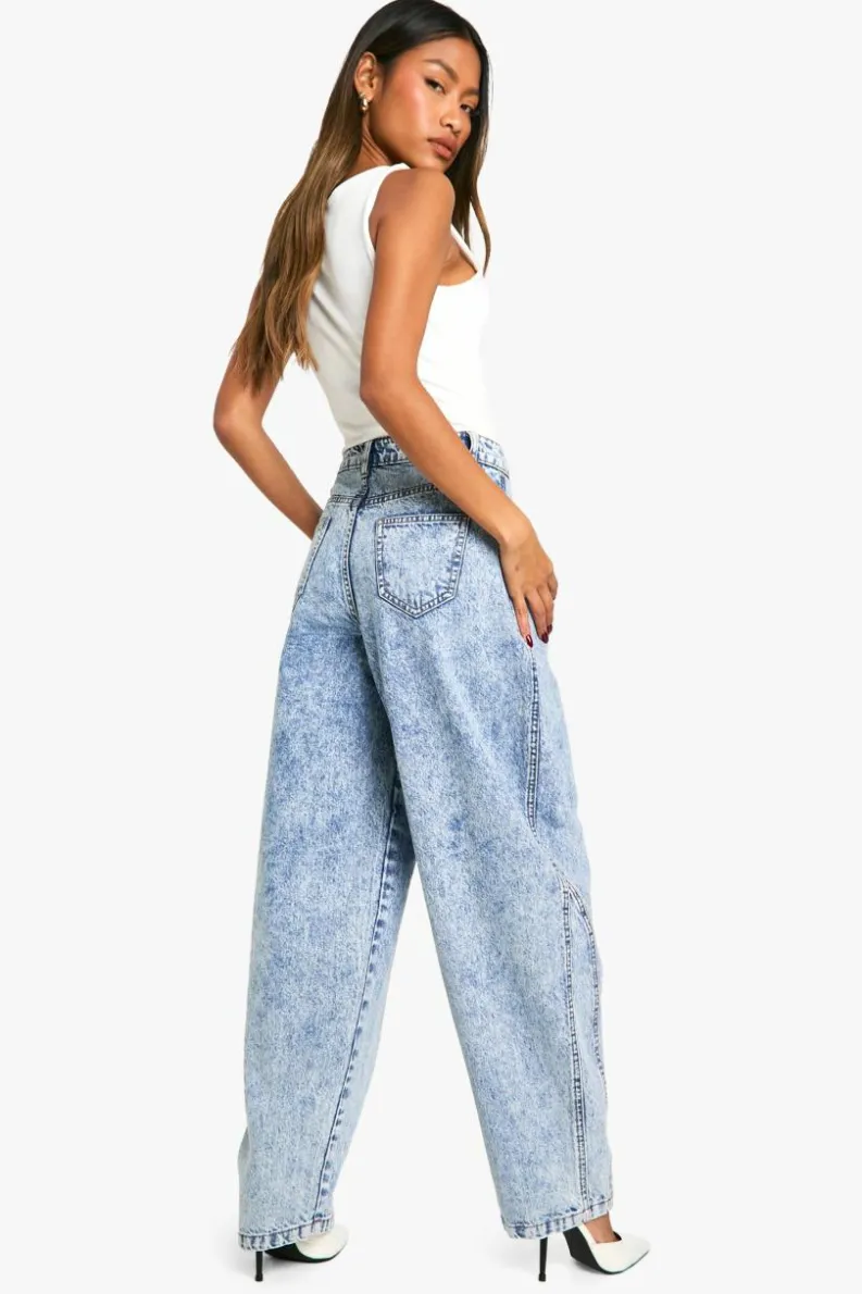 Up To 80% Off Winter Warmers|Jeans*boohoo Seam Detail Slouchy Boyfriend Jean mid blue