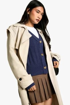 Cardigans|Knitwear*boohoo Seam Detail Soft Rib Knit Boyfriend Cardigan navy