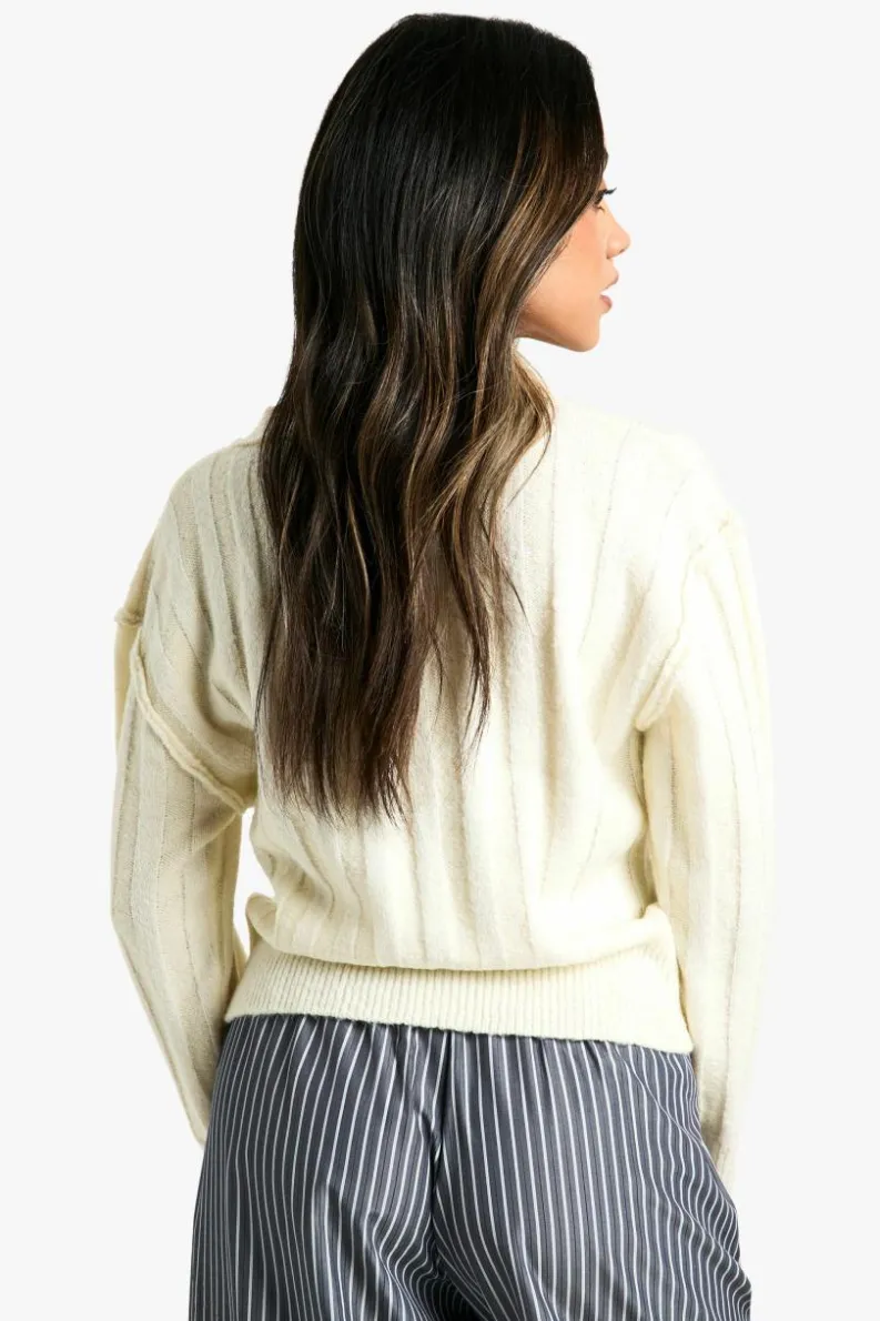 Cardigans|Knitwear*boohoo Seam Detail Soft Rib Knit Boyfriend Cardigan off white