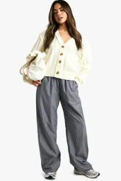 Cardigans|Knitwear*boohoo Seam Detail Soft Rib Knit Boyfriend Cardigan off white
