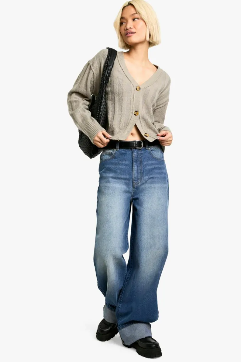 Cardigans*boohoo Seam Detail Soft Rib Knit Boyfriend Cardigan oatmeal