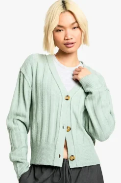 Cardigans*boohoo Seam Detail Soft Rib Knit Boyfriend Cardigan sage