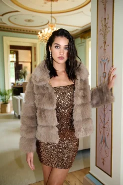 Cami Dresses*Pink Vanilla Sequin Cami Mini Dress Bronze