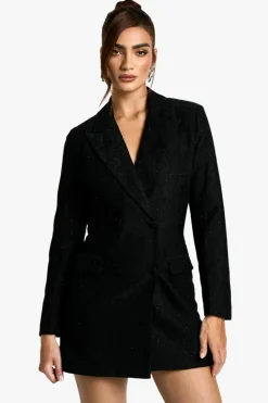 Blazer Dresses|Mini Dresses*boohoo Sequin Lace Blazer Dress black