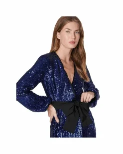 Wrap Dresses*PINKO Sequin Wrap Dress Blue