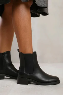 Ankle Boots*Where's That From Serna' Wide Fit Ankle Boot With Elastic Panel And Side Zip Black