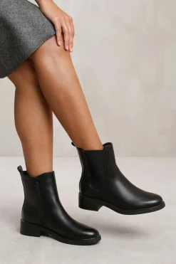 Ankle Boots*Where's That From Serna' Wide Fit Ankle Boot With Elastic Panel And Side Zip Black