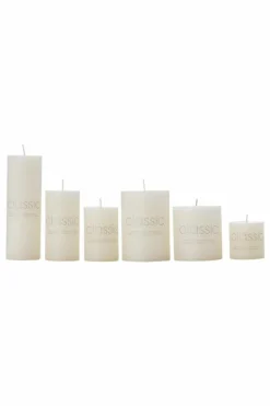 Candles & Diffusers|Candles*Living and Home Set of 6 European White Cylindrical Unscented Candles Ivory