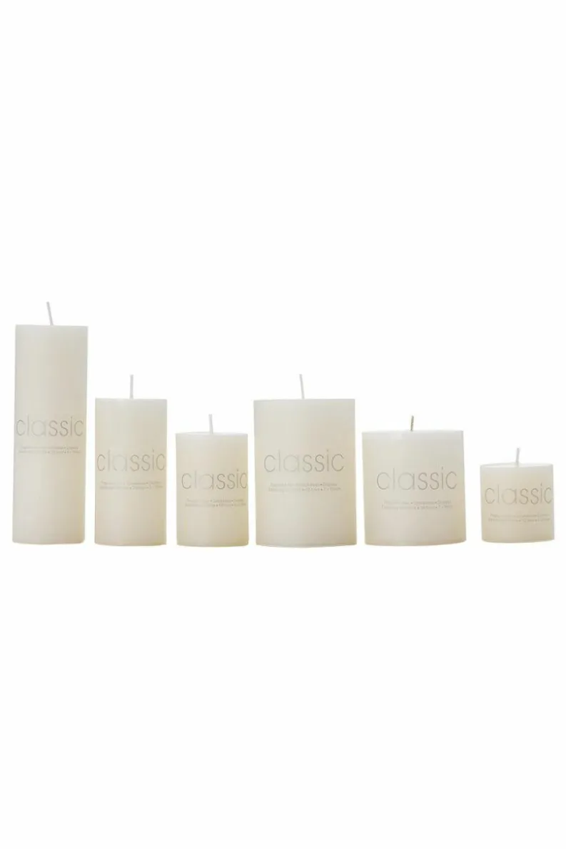 Candles & Diffusers|Candles*Living and Home Set of 6 European White Cylindrical Unscented Candles Ivory