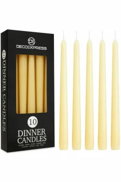 Candles & Diffusers|Candles*Deco Express Set Of 10 Taper Candles Beige