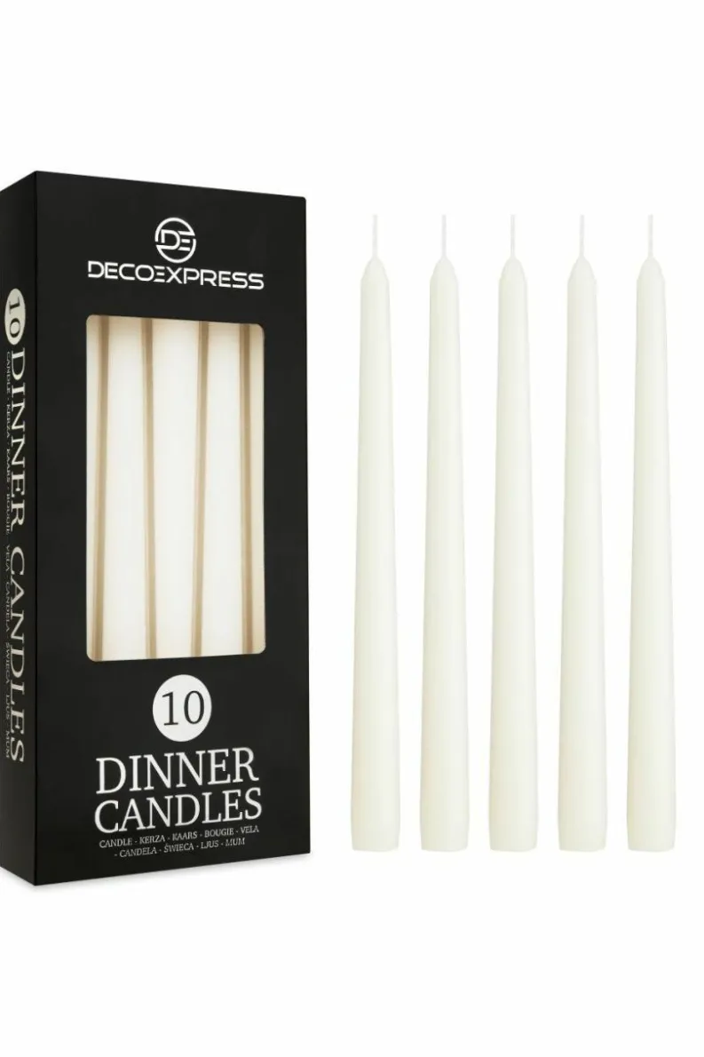 Candles & Diffusers|Candles*Deco Express Set Of 10 Taper Candles White