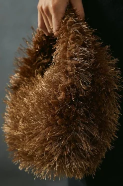 Handbags*MissPap Shaggy Faux Fur Bag brown