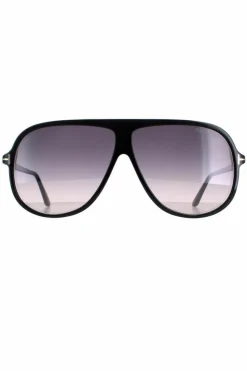 Sunglasses*Tom Ford Shield Shiny Smoke Gradient Spencer 02 FT0998 Black