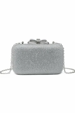Clutch Bags*Kitise Shiny Diamanti Clasp Evening Clutch Hardcase Bag Silver