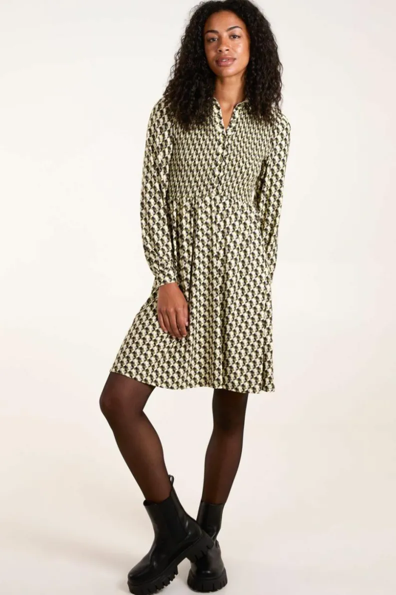 Shirt Dresses*Blue Vanilla Shirred Mini Shirt Dress Green