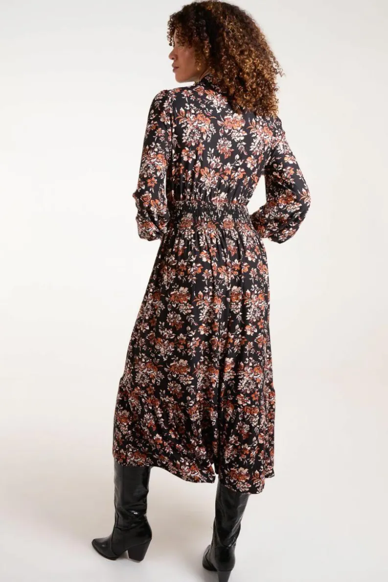 Shirt Dresses*Blue Vanilla Shirred Waist Midi Shirt Dress Brown
