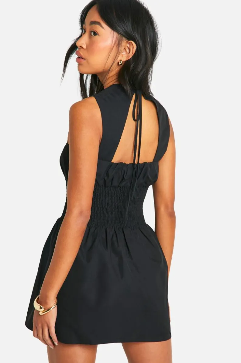 Smock Dresses*boohoo Shirred Waist Smock Dress black