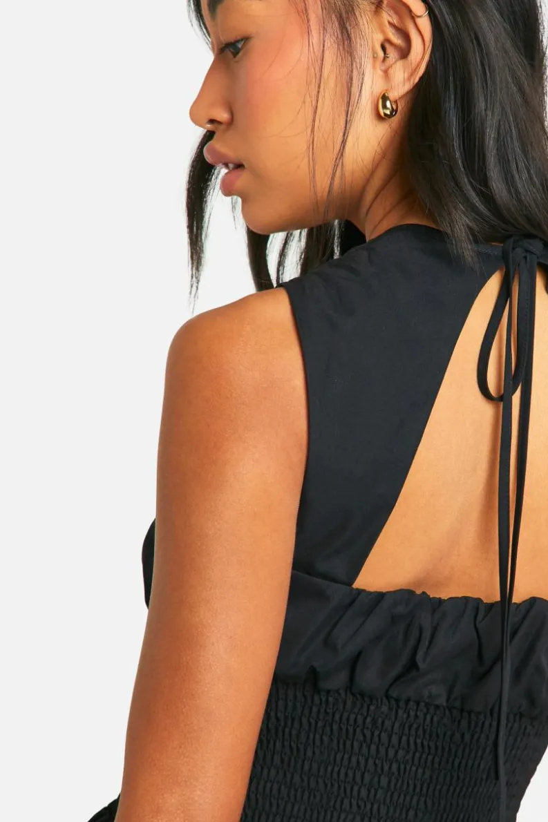 Smock Dresses*boohoo Shirred Waist Smock Dress black