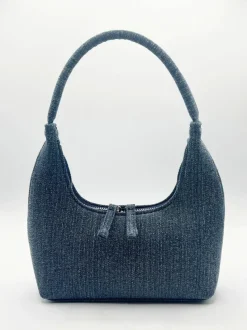 Shoulder Bags*SVNX Short Handle Denim Shoulder Bag Blue