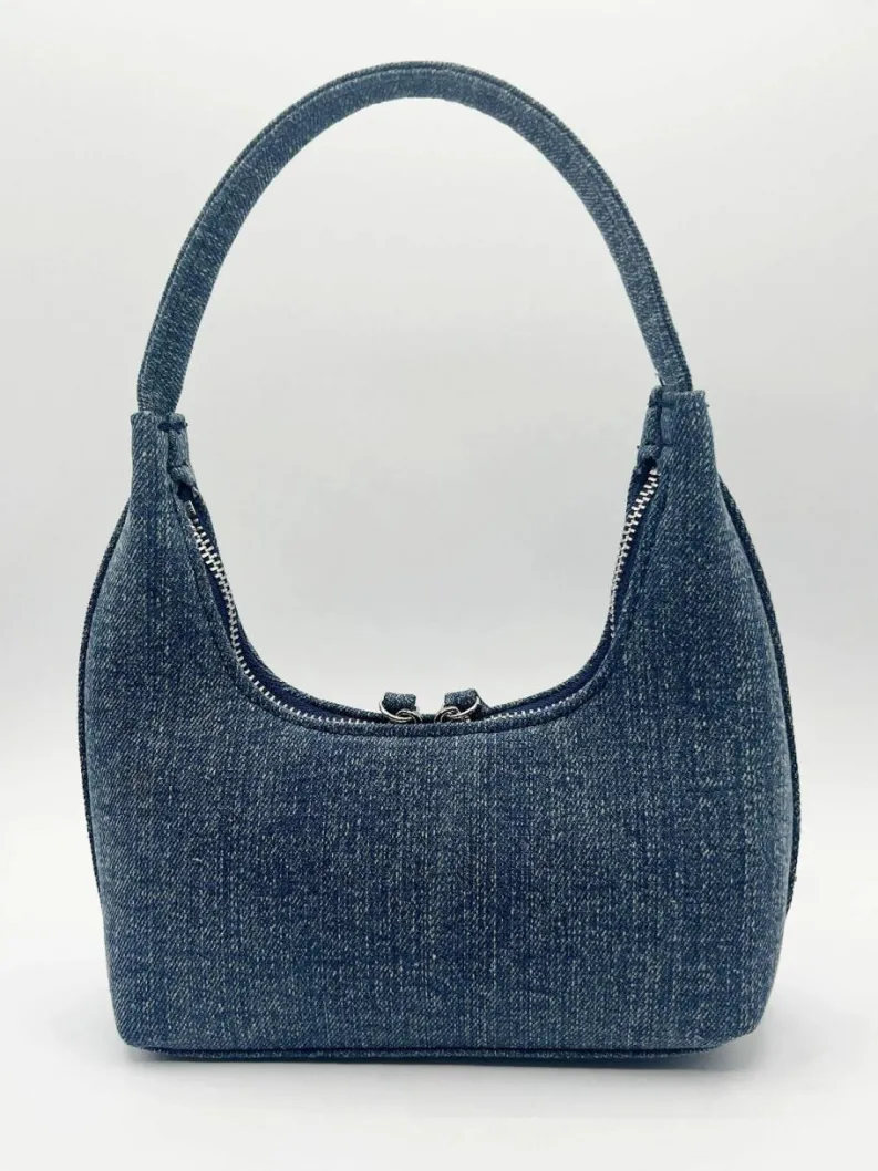Shoulder Bags*SVNX Short Handle Denim Shoulder Bag Blue