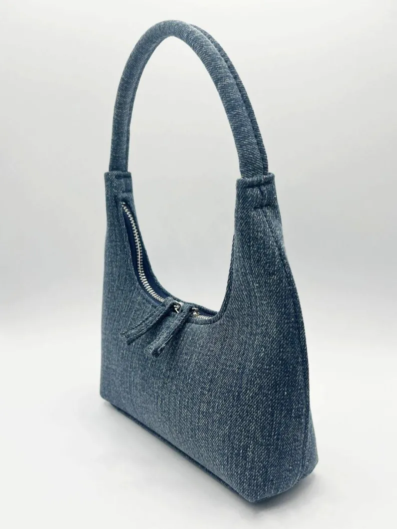 Shoulder Bags*SVNX Short Handle Denim Shoulder Bag Blue
