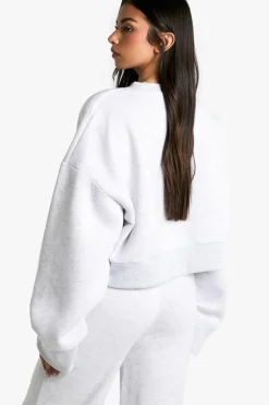Sweatshirts|Hoodies & Sweatshirts*boohoo SHOULDER PAD WIDE SLEEVE SWEATSHIRT ash grey