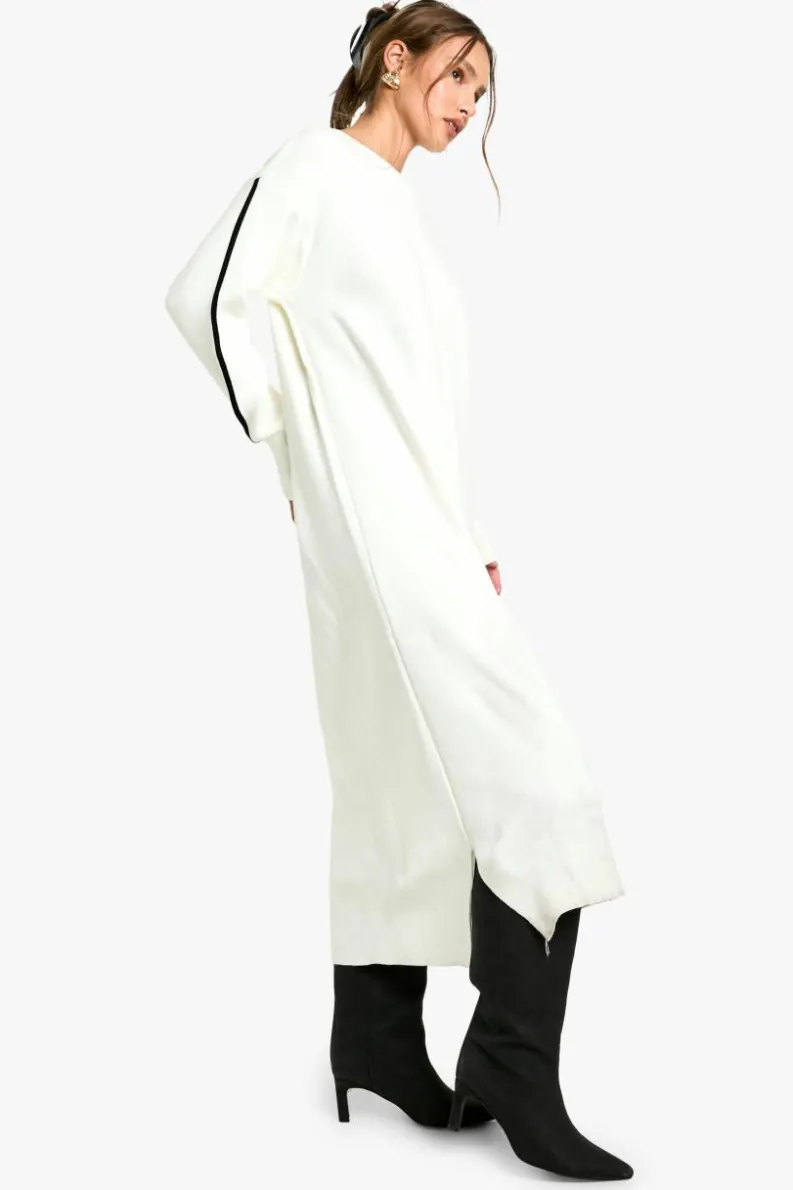 Jumper Dresses|Jumper Dresses*boohoo Side Stripe Knitted Dress cream