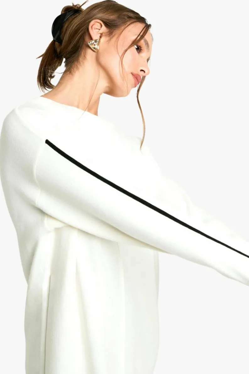 Jumper Dresses|Jumper Dresses*boohoo Side Stripe Knitted Dress cream