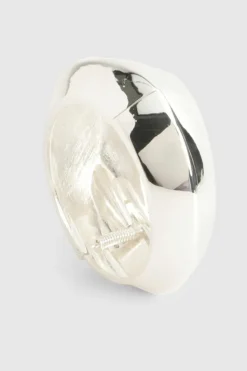 Bracelets*boohoo Abstract Hammered Chunky Bangle silver