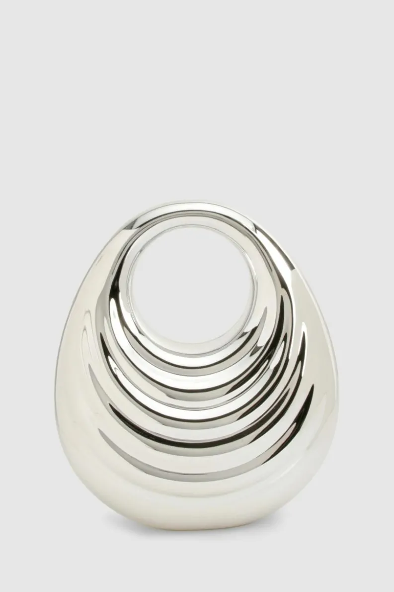 Handbags*boohoo Acrylic Curve Grab Bag silver