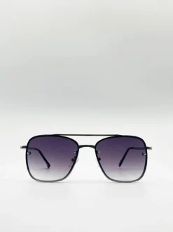 Sunglasses*SVNX Aviator Sunglasses with Metal Frames Silver