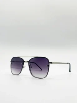 Sunglasses*SVNX Aviator Sunglasses with Metal Frames Silver