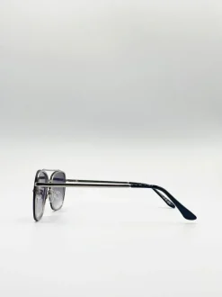 Sunglasses*SVNX Aviator Sunglasses with Metal Frames Silver