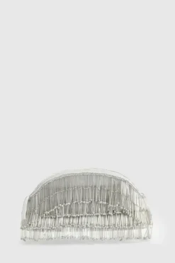 Handbags|Clutch Bags*boohoo Beaded Tassel Clutch Bag silver