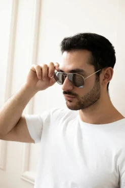 Sunglasses*SVNX Classic Pilot Aviator Sunglasses with Mirrored Lens Silver