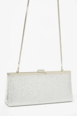 Handbags|Clutch Bags*Quiz Diamante Clutch Bag Silver