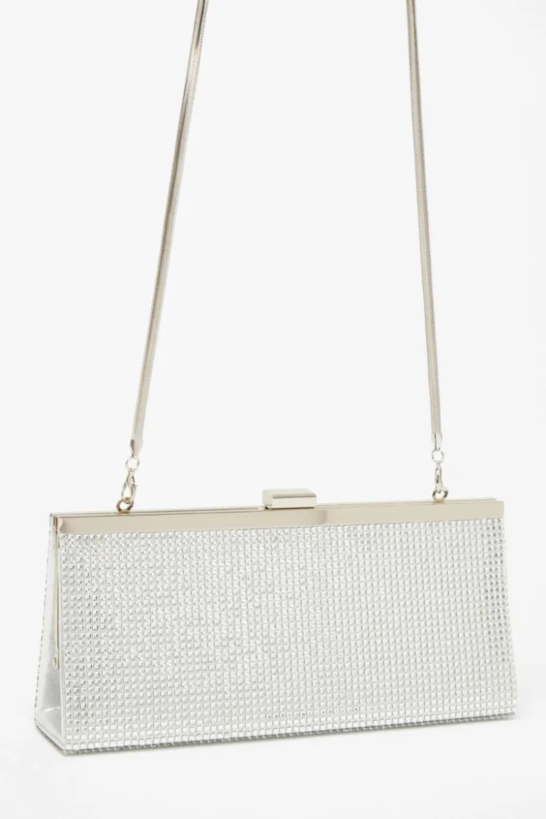 Handbags|Clutch Bags*Quiz Diamante Clutch Bag Silver