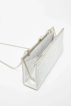 Handbags|Clutch Bags*Quiz Diamante Clutch Bag Silver