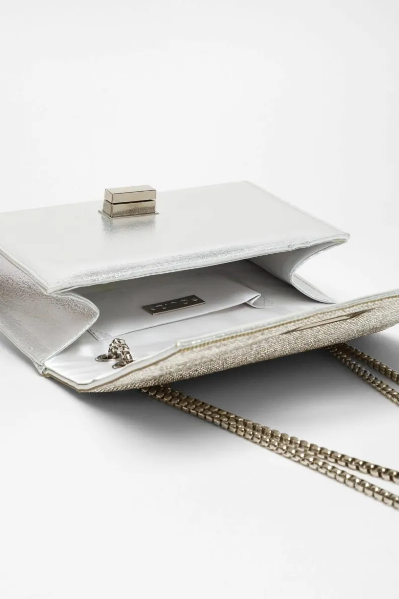 Cross-Body Bags|Handbags*Quiz Diamante Cross Body Bag Silver