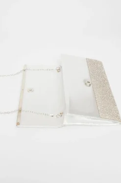 Handbags|Clutch Bags*Quiz Diamante Envelope Clutch Bag Silver