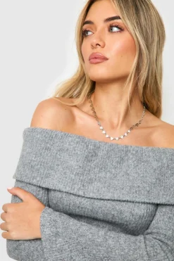 Necklaces*boohoo Diamante Heart Necklace silver